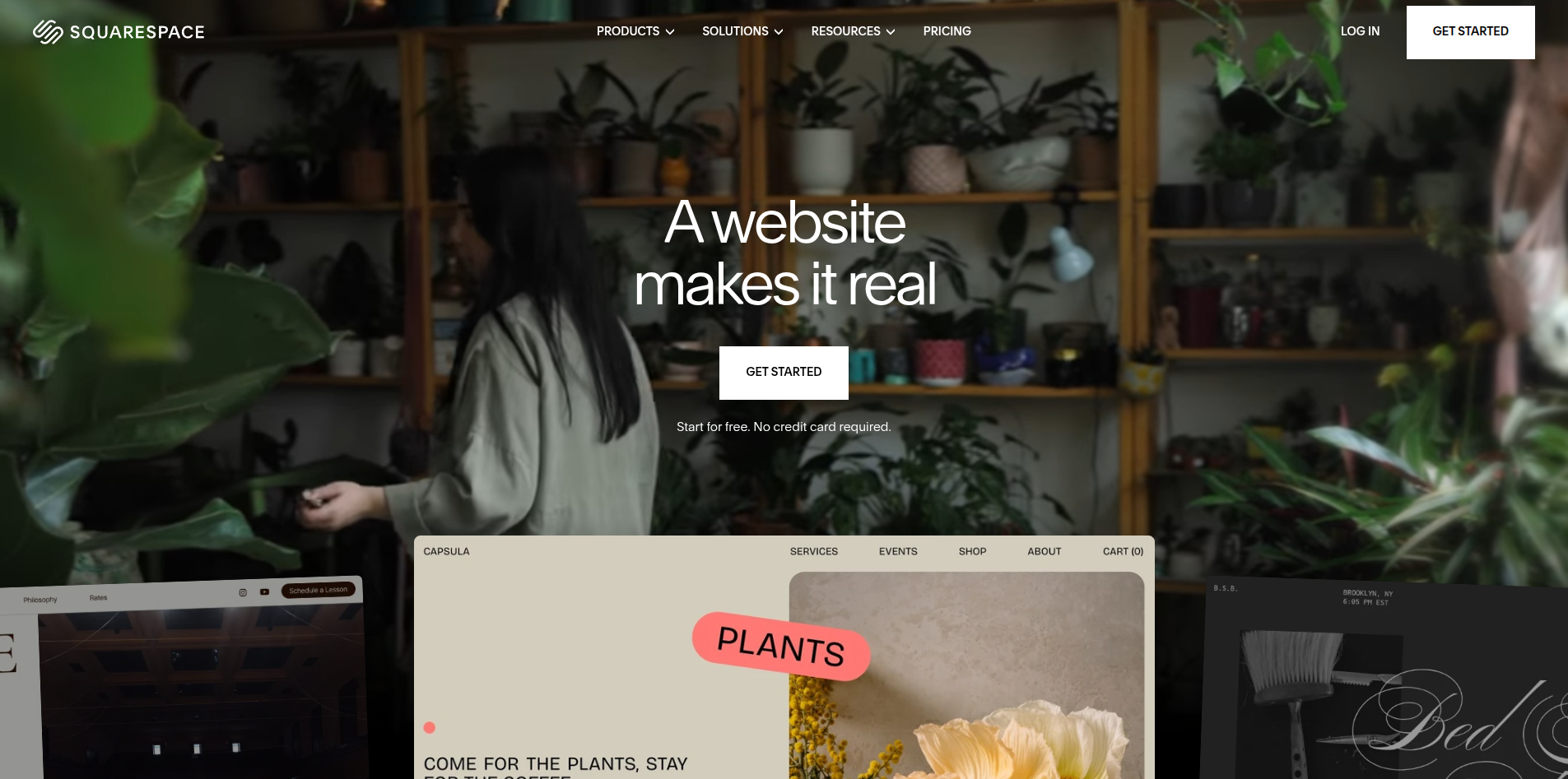 Squarespace website builder homepage