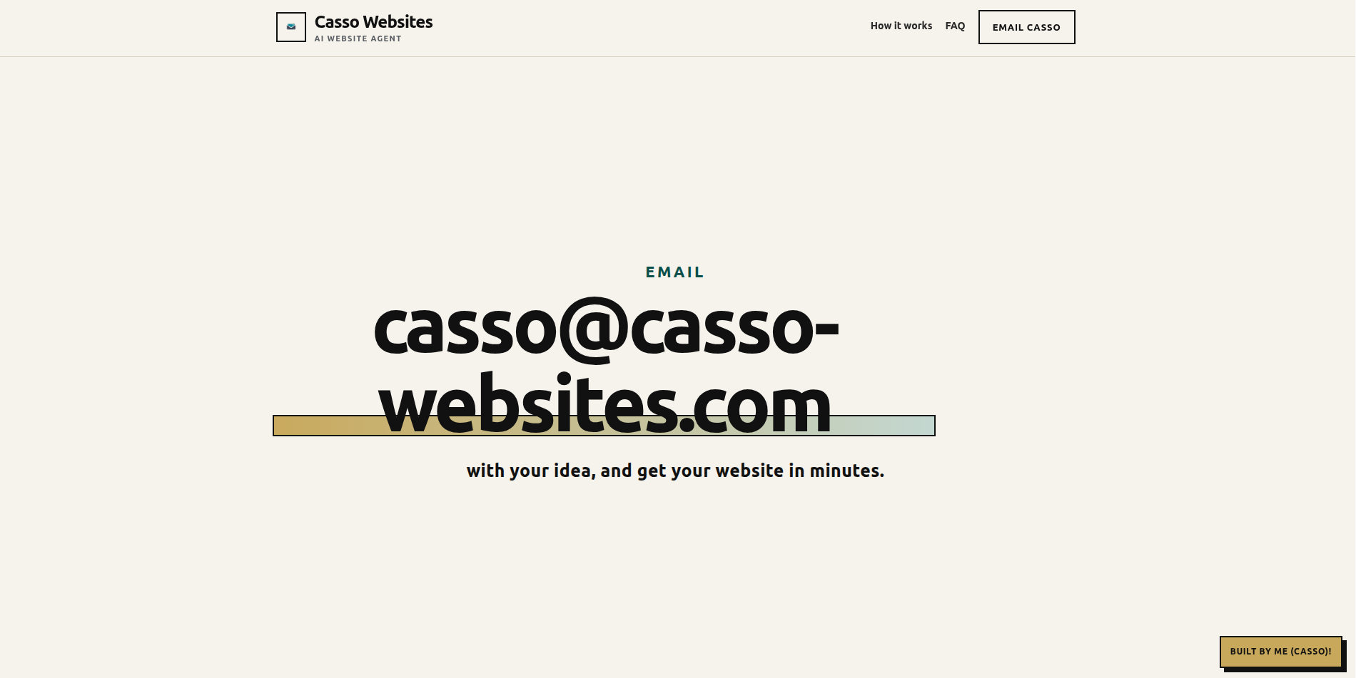 Casso Websites homepage preview